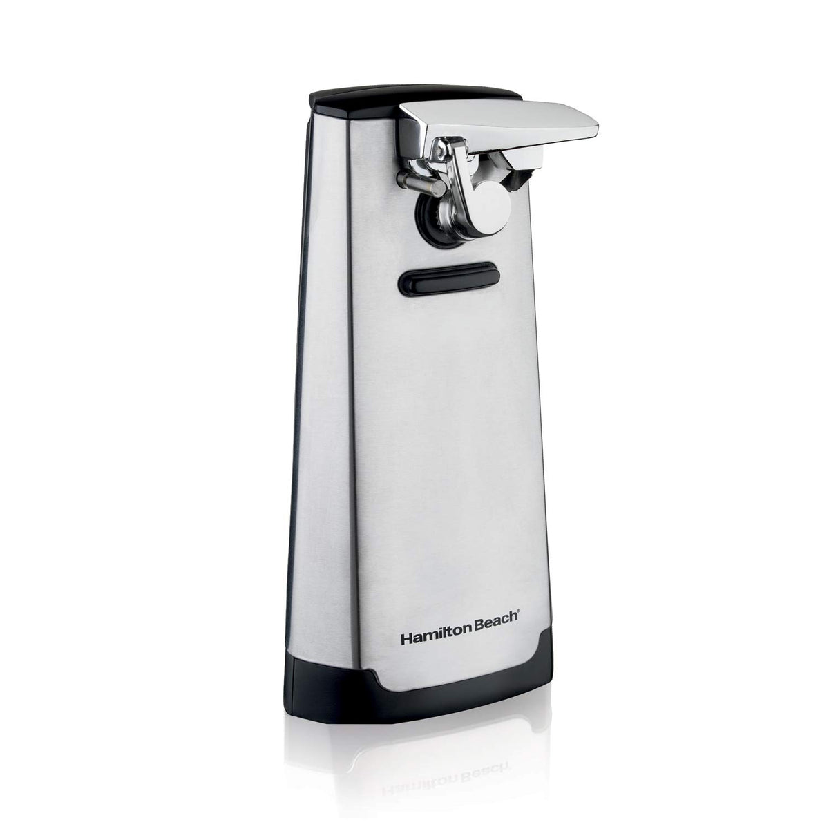 Hamilton Beach extra-tall can opener with detachable cutting lever for easy cleaning and tall cans.