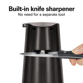 Extra-tall design opens tall cans with ease in Hamilton Beach can opener.