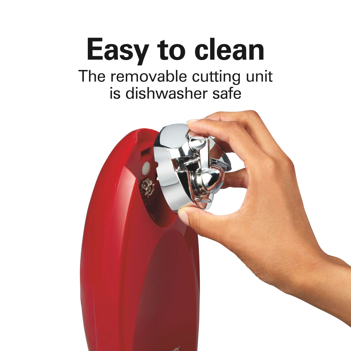 Hamilton Beach extra-tall can opener fits tall cans.
