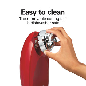 Hamilton Beach extra-tall can opener fits tall cans.