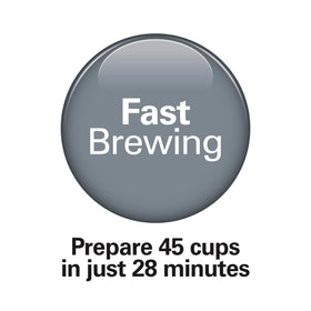 Hamilton Beach urn dispensing lever enables one-hand pouring for convenience.