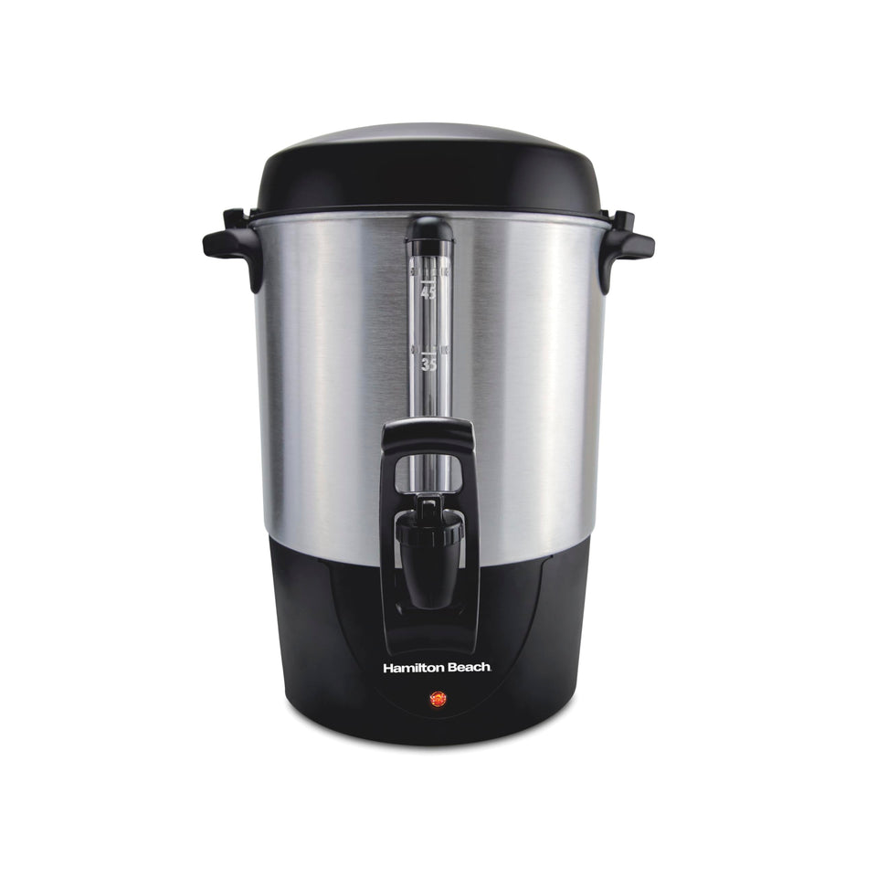 Hamilton Beach Fast Brew urn front view for large crowd serving.