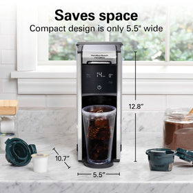 Hamilton Beach FlexBrew Advanced 4-in-1 supports K-Cup pods or grounds for flexible brewing