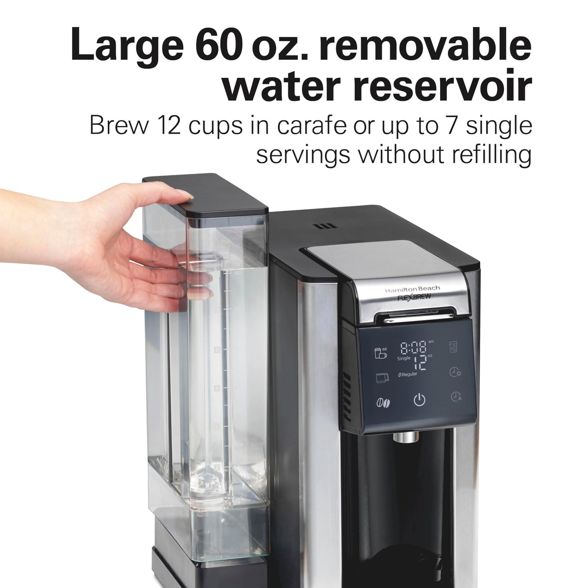 Hamilton Beach FlexBrew Advanced cup rest suitable for standard mugs