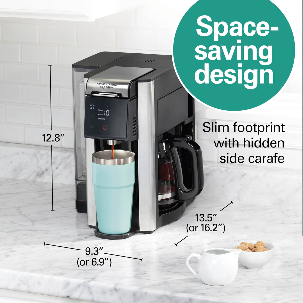 Hamilton Beach FlexBrew Advanced removable reservoir for versatile placement