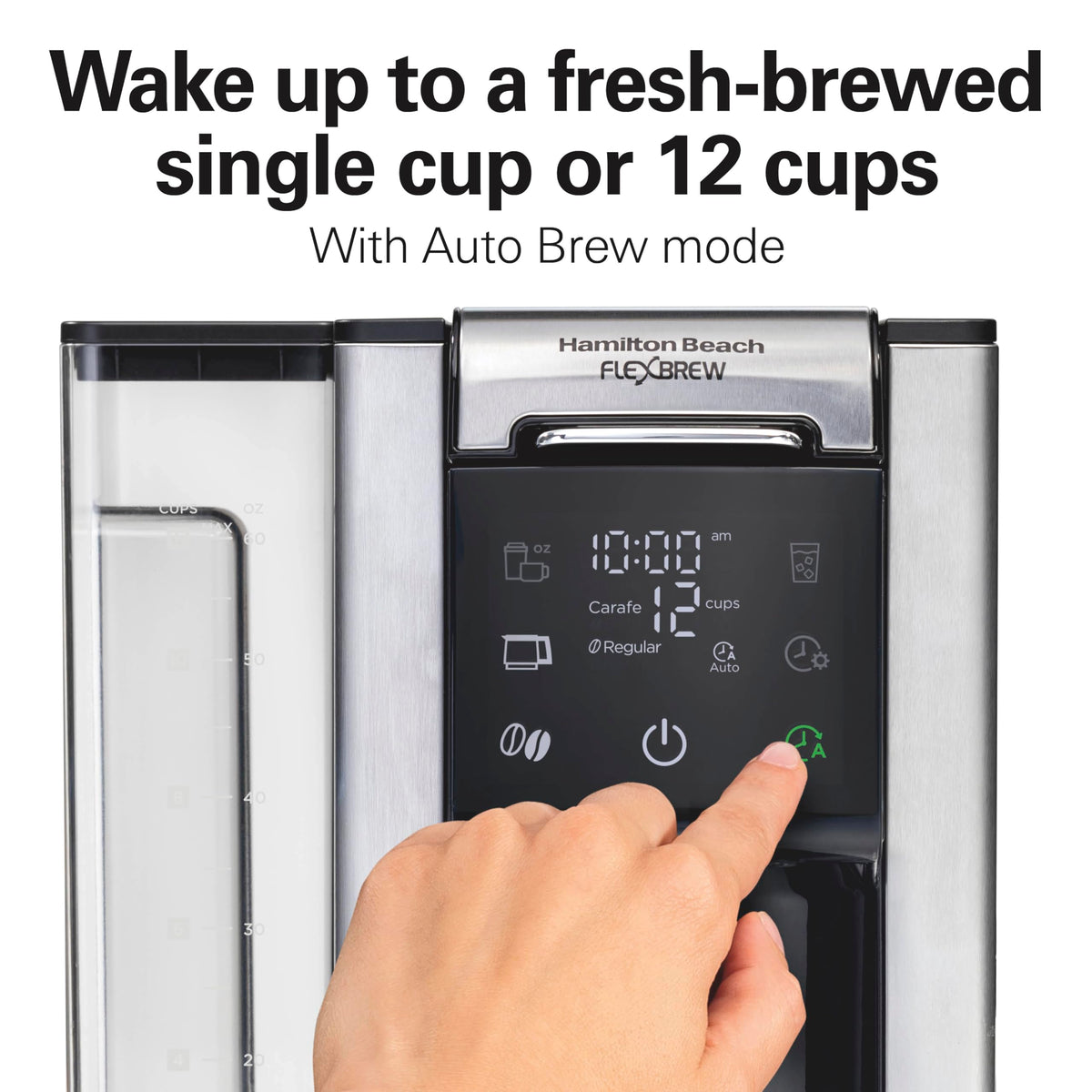 Hamilton Beach FlexBrew Advanced side carafe ready for 12 cups