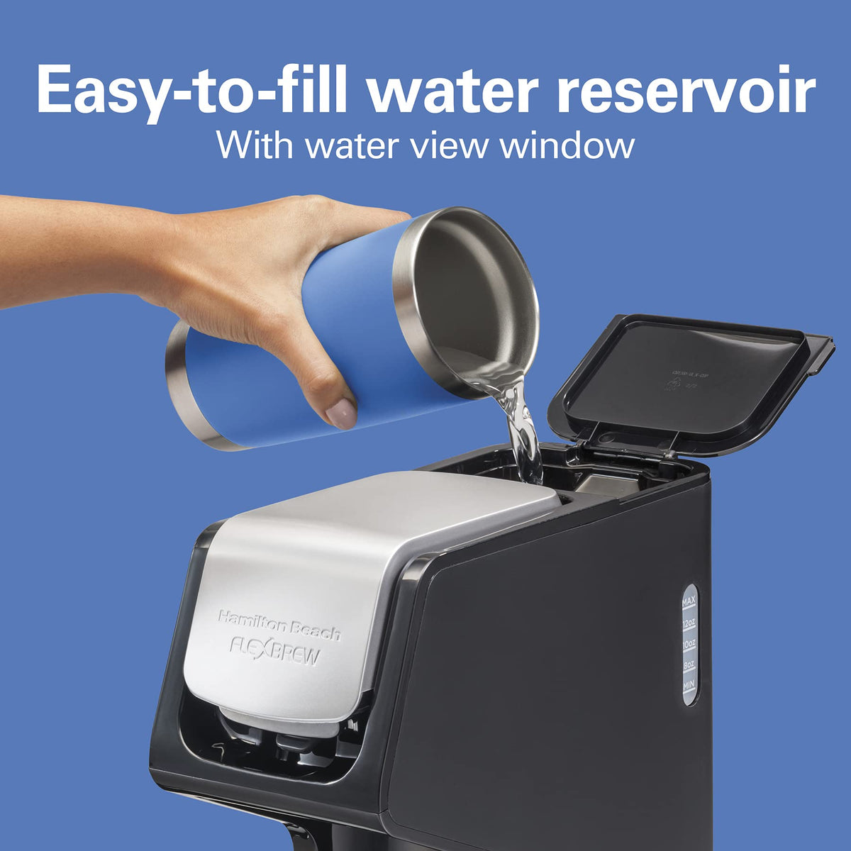 Hamilton Beach FlexBrew capacitive-touch controls for easy strength selection