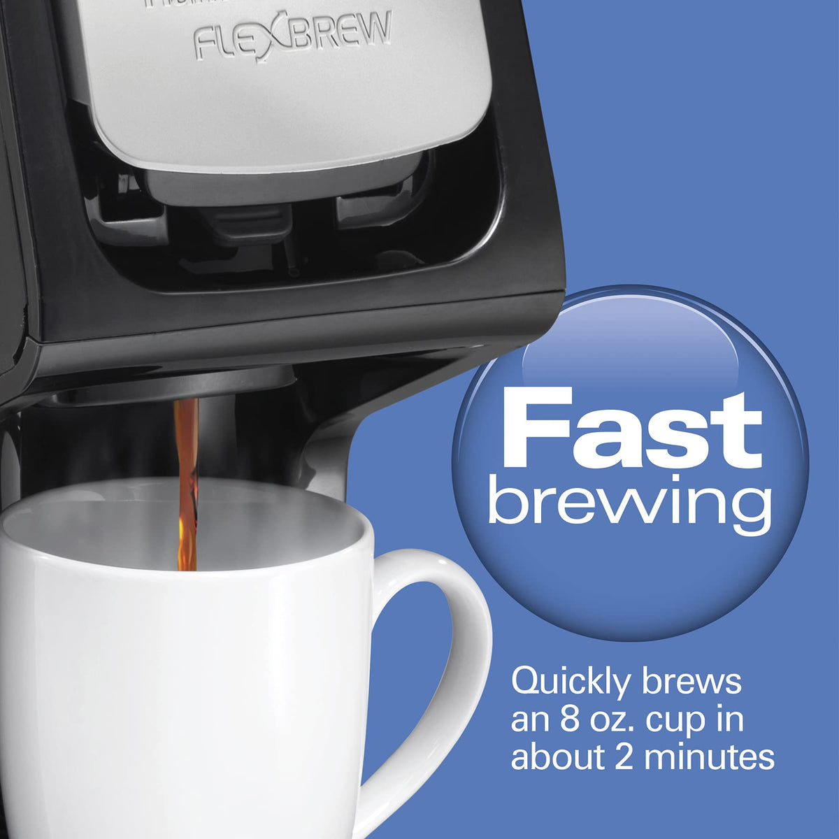 Hamilton Beach FlexBrew pod and grounds setup enables versatile brewing