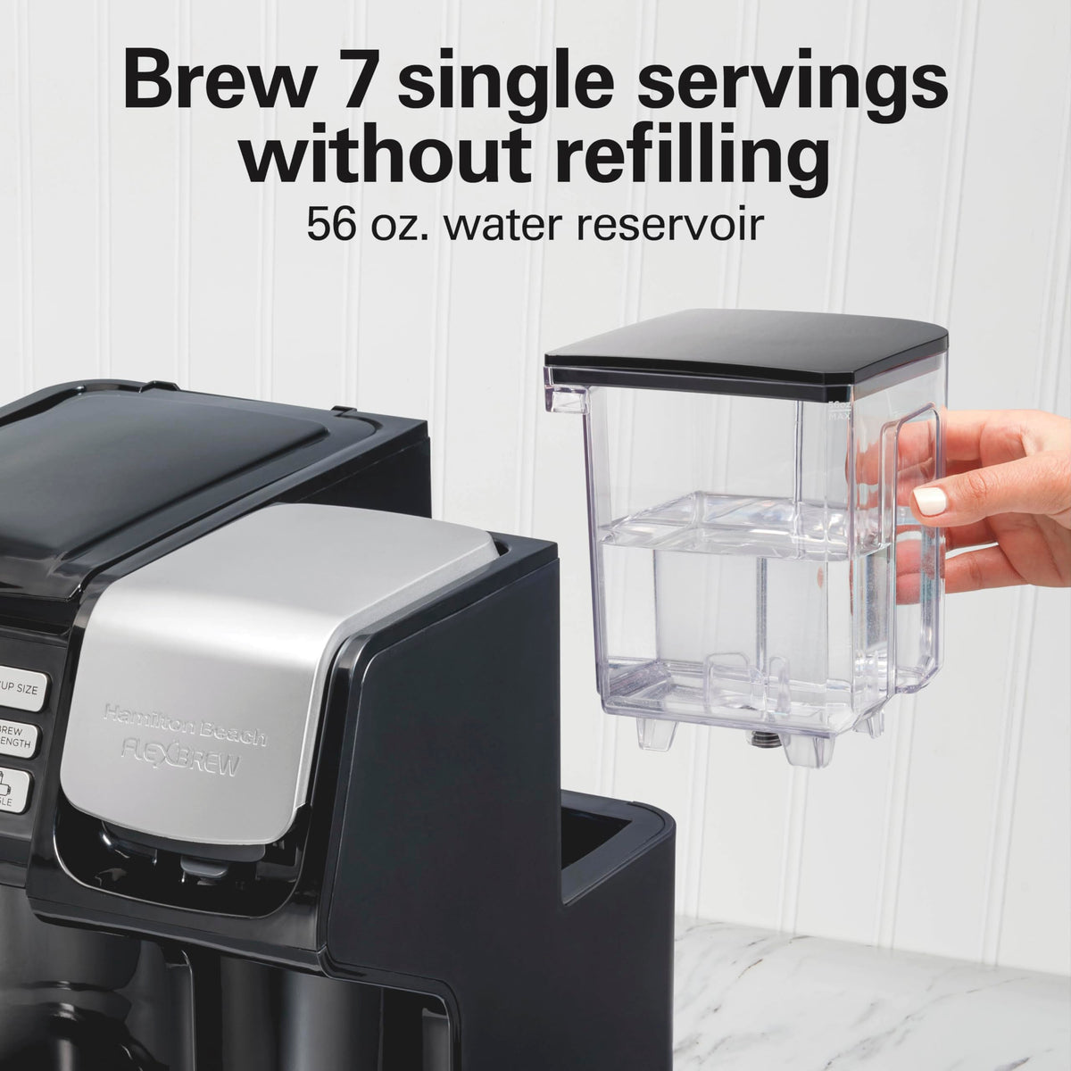 Single cup in 90 seconds with FlexBrew Trio for busy mornings