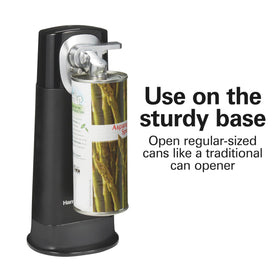 Opens large cans up to 120 oz with Hamilton Beach FlexCut cordless system