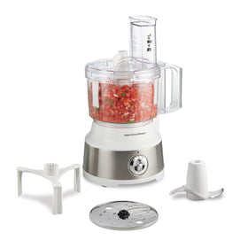 Hamilton Beach food processor bowl-scraper speeds prep by scraping the bowl while processing