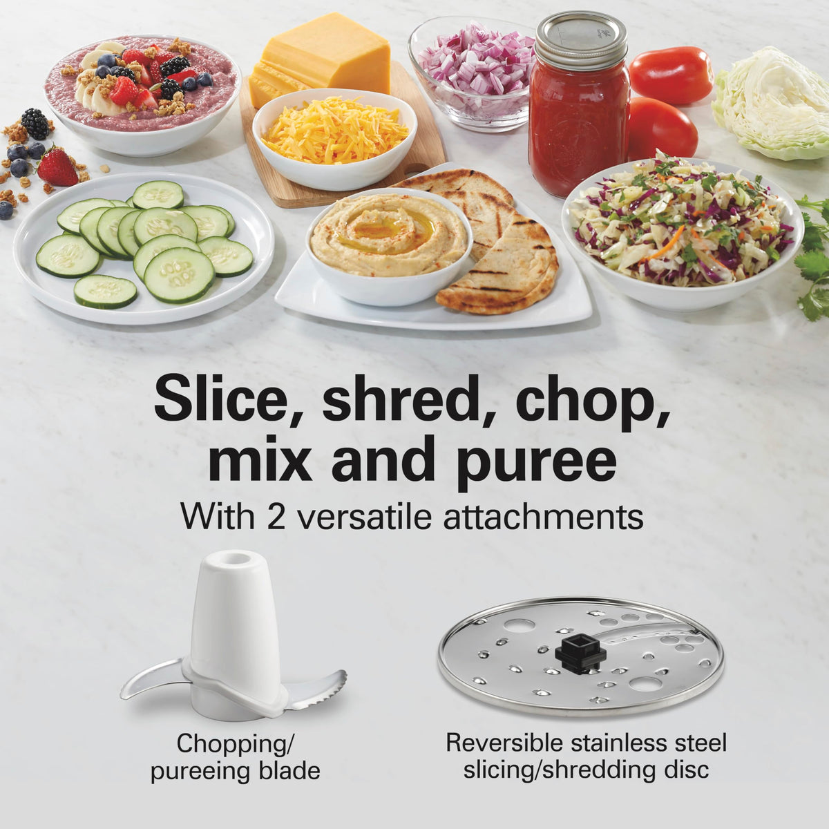 Hamilton Beach chopping-blade handles mincing and pureeing with even texture
