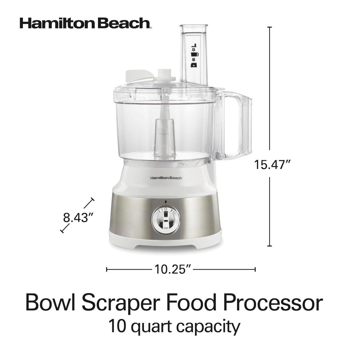 Hamilton Beach included accessories support versatile results with lid, pusher, scraper, and blades
