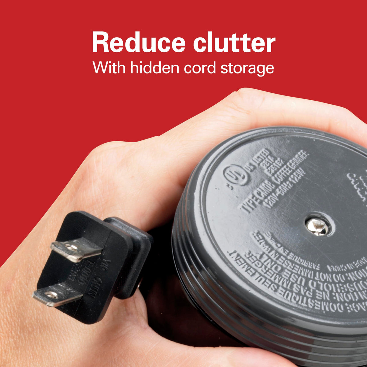 Grind enough for up to 12 cups of coffee with this compact grinder.