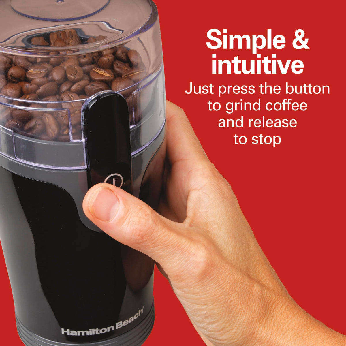 Dishwasher-safe lid simplifies cleanup after grinding.