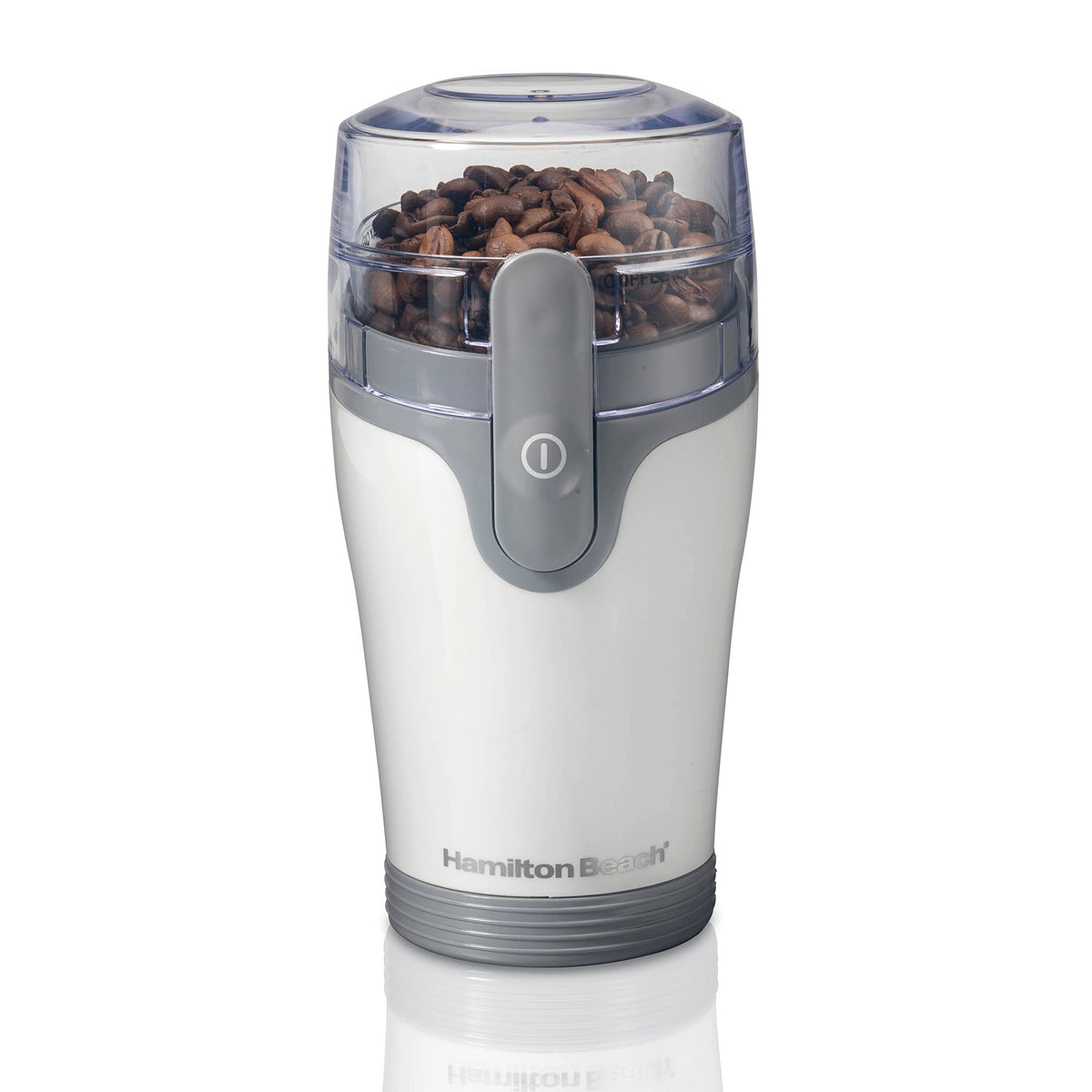 Hamilton Beach Fresh Grind grinder on counter for quick coffee prep