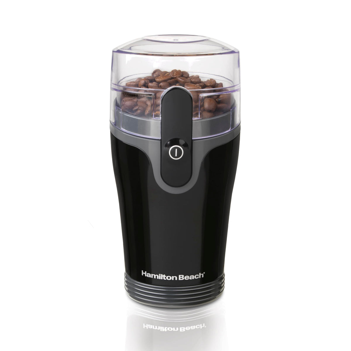 Hamilton Beach Fresh Grind on countertop, compact design for convenient coffee, herbs, and spice grinding.