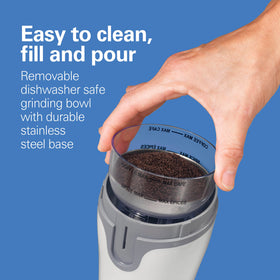 Hamilton Beach Fresh Grind removable chamber for easy filling and cleaning