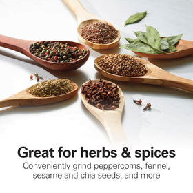Great for grinding pepper, fennel, sesame, and seeds with ease.