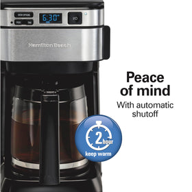 Hamilton Beach FrontFill Auto Pause and Pour feature lets you grab a cup early.