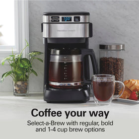 Hamilton Beach FrontFill keep-warm timer, 2 hours of steady heat after brewing.