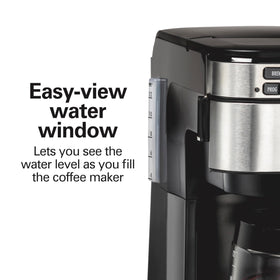 Hamilton Beach FrontFill water window shows level clearly during filling.