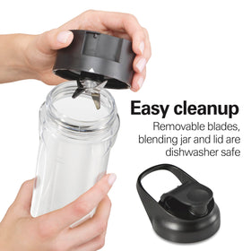Hamilton Beach Go Sport dishwasher-safe jar blades and lid for easy cleanup