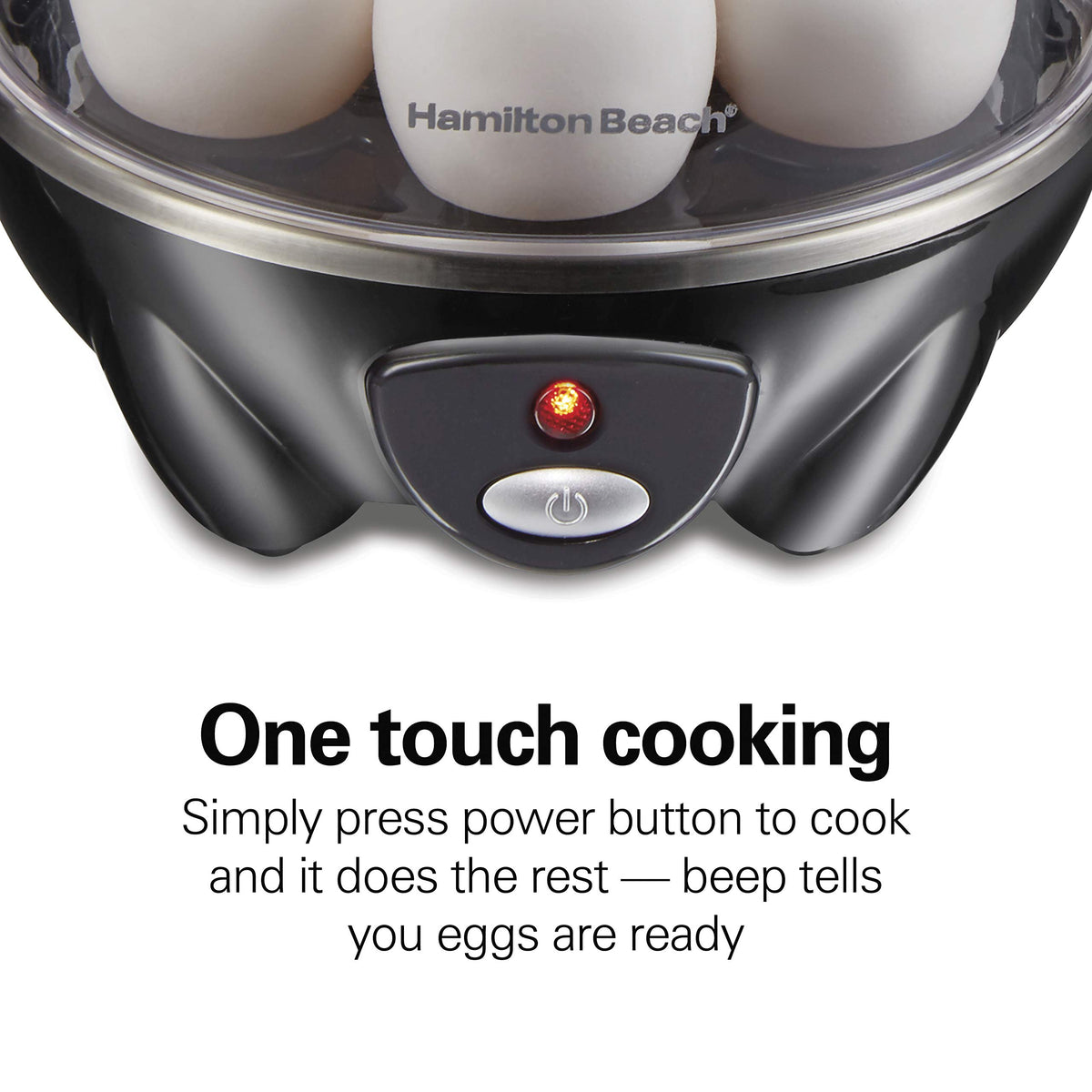 Hamilton Beach indicator light signals when eggs are done.