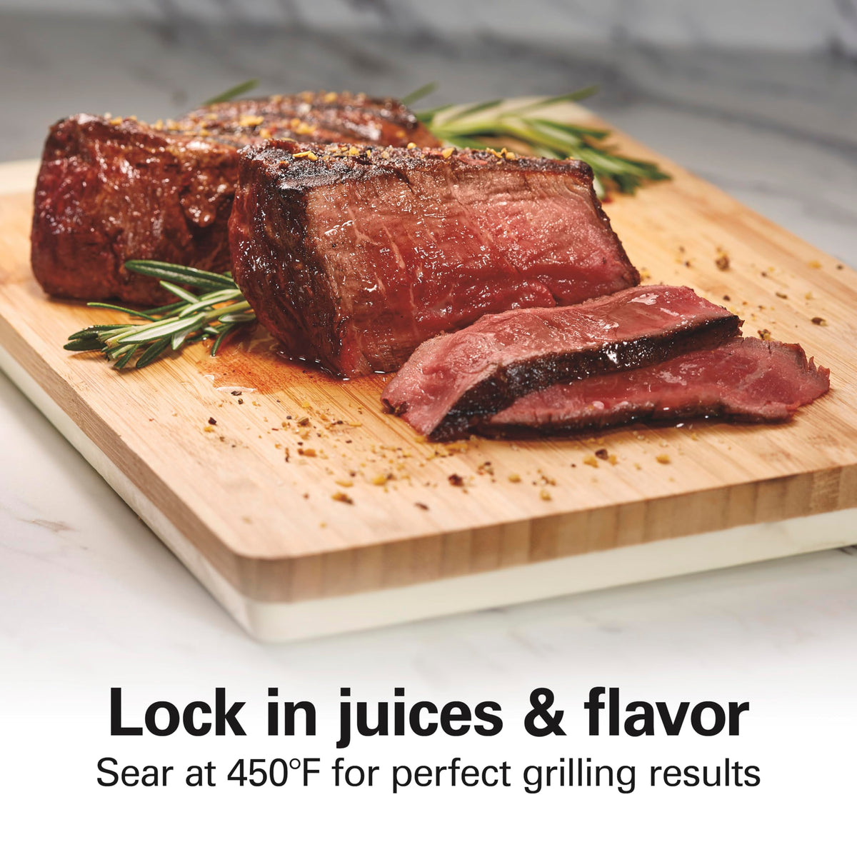 Hamilton Beach indoor grill offers 118 sq in surface suitable for six servings.