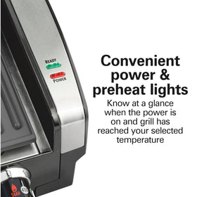Hamilton Beach adjustable temperature from 200 to 450 degrees for versatility.