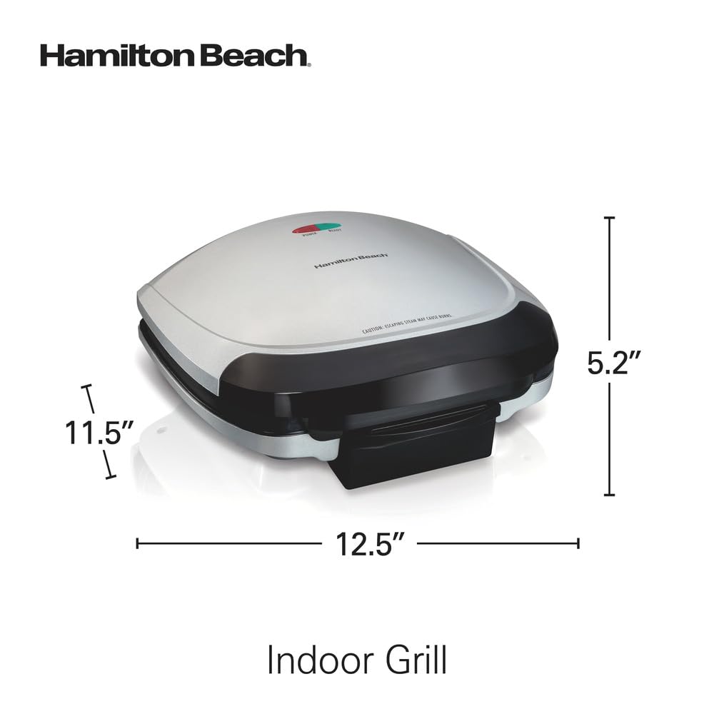 Slim silver Hamilton Beach design fits compact kitchens and easy storage.