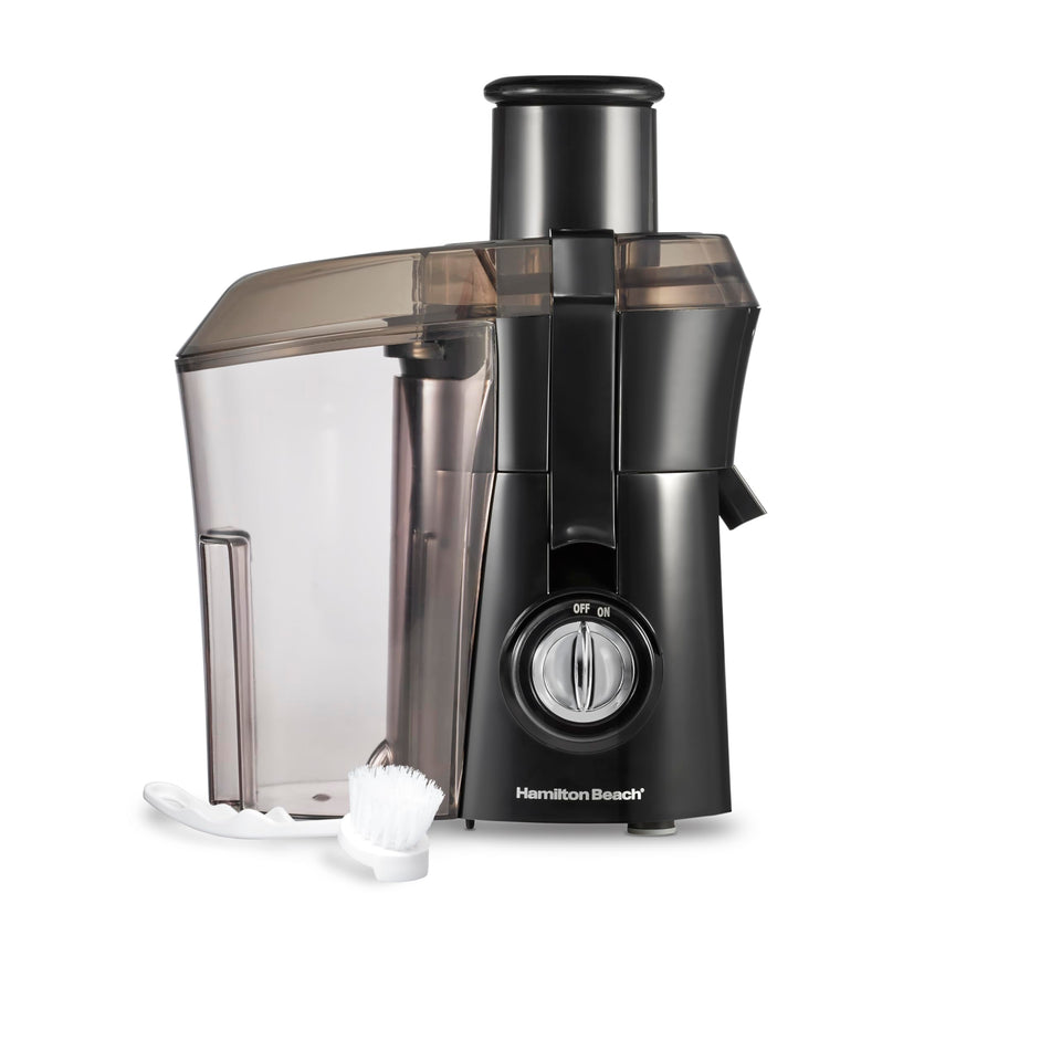 Hamilton Beach juicer big mouth chute handles whole fruits easily for faster juicing.