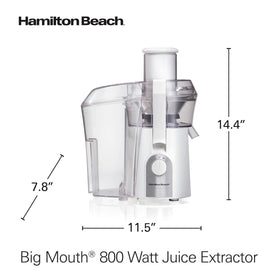 Hamilton Beach juicer white finish complements modern kitchen counters.