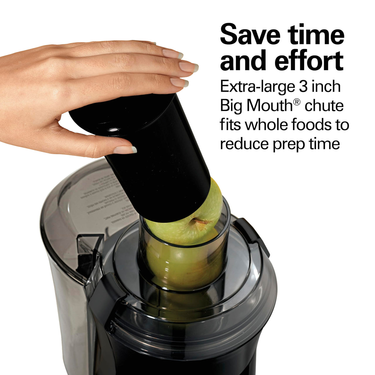 Hamilton Beach juicer stainless steel body for durable kitchen performance.