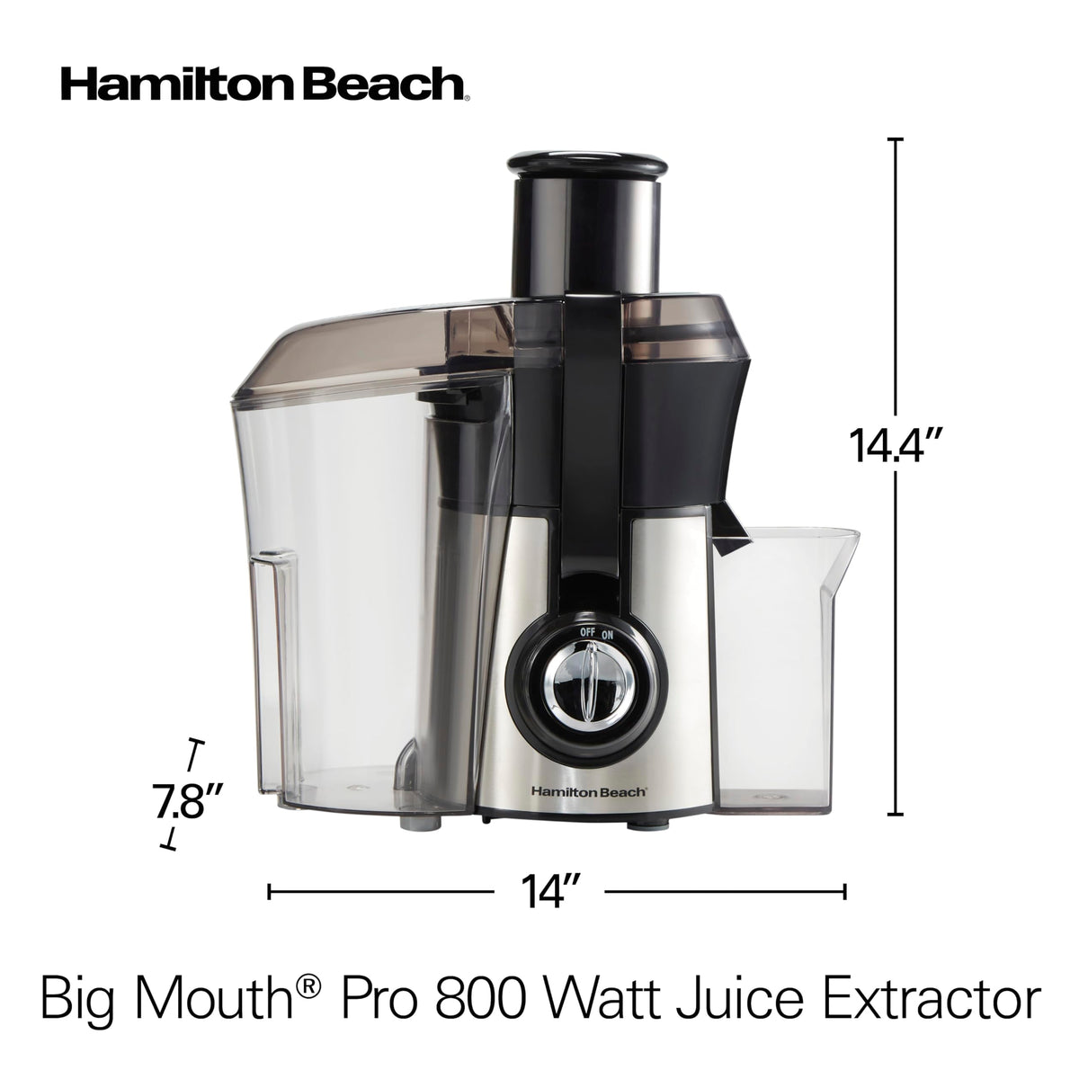 Hamilton Beach juicer with three-year warranty offers reliable long-term value.