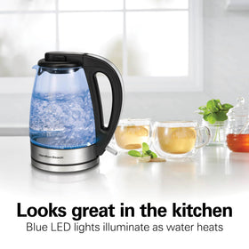 Hamilton Beach kettle auto shutoff for safe boiling.