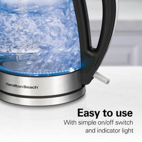 Hamilton Beach built-in mesh filter keeps beverages crisp.