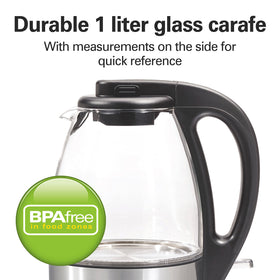 Cordless serving feature of the Hamilton Beach glass kettle