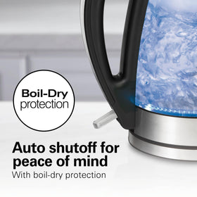 Hamilton Beach cordless kettle for easy serving at the table.
