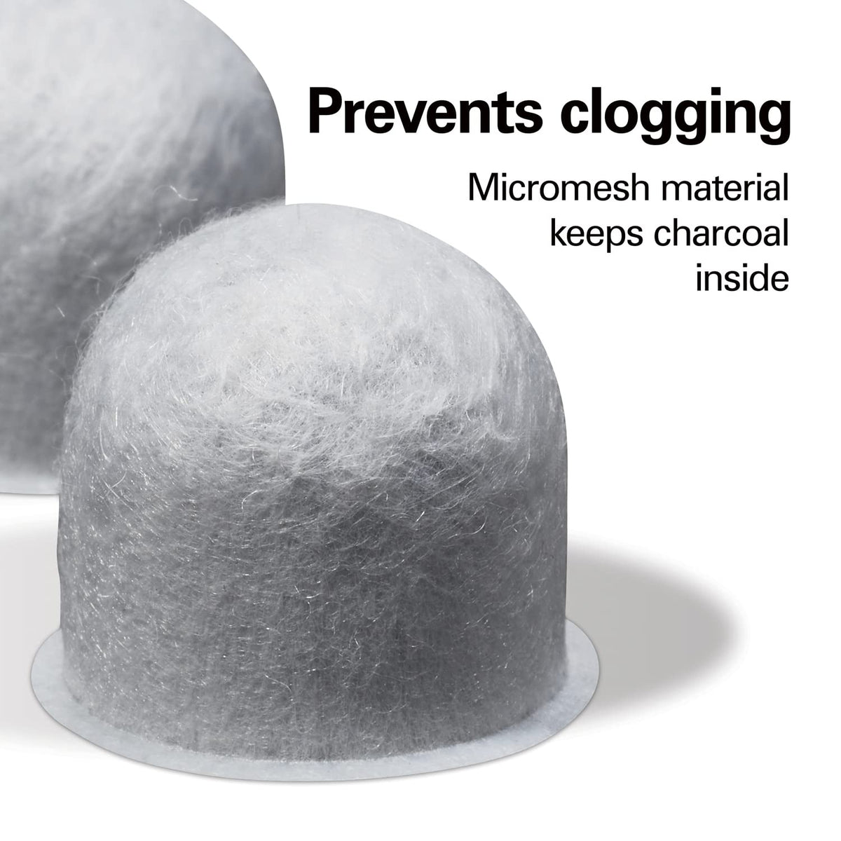 Hamilton Beach micromesh containment view highlights clog-free filtration.