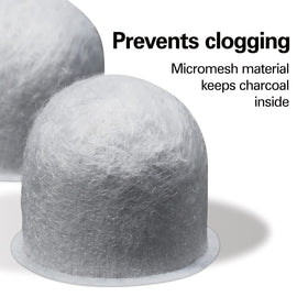 Hamilton Beach micromesh containment view highlights clog-free filtration.