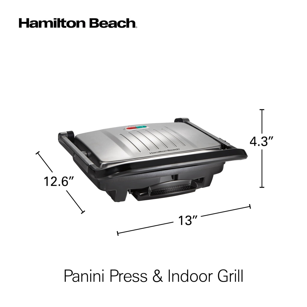 Easy-clean nonstick grids on Hamilton Beach Panini Press wipe clean after use