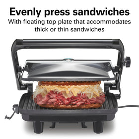 Hamilton Beach panini press ready light turns green when it's ready