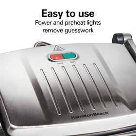 Versatile Hamilton Beach Panini Press grills sandwiches, burgers, and more