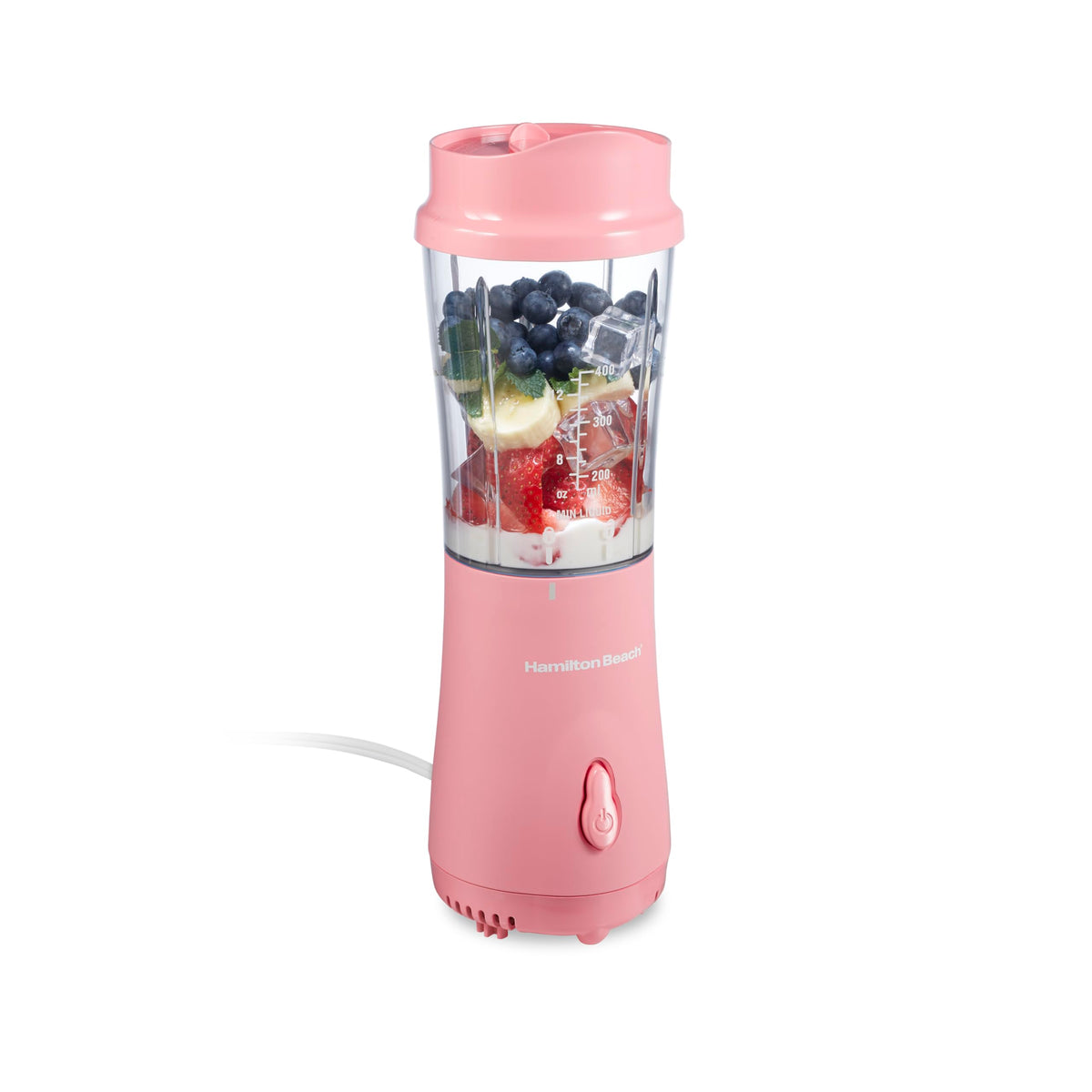 Hamilton Beach portable blender 14oz travel cup for on-the-go smoothies.
