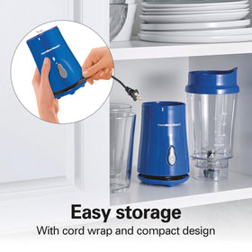 Hamilton Beach compact design fits car cup holders and small spaces.