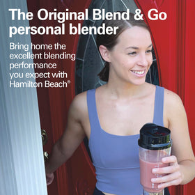 Hamilton Beach Portable Blender crushing ice for refreshing smoothies anywhere you travel.
