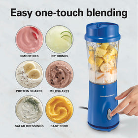 Hamilton Beach 14 oz jar doubles as a to-go cup with lid.
