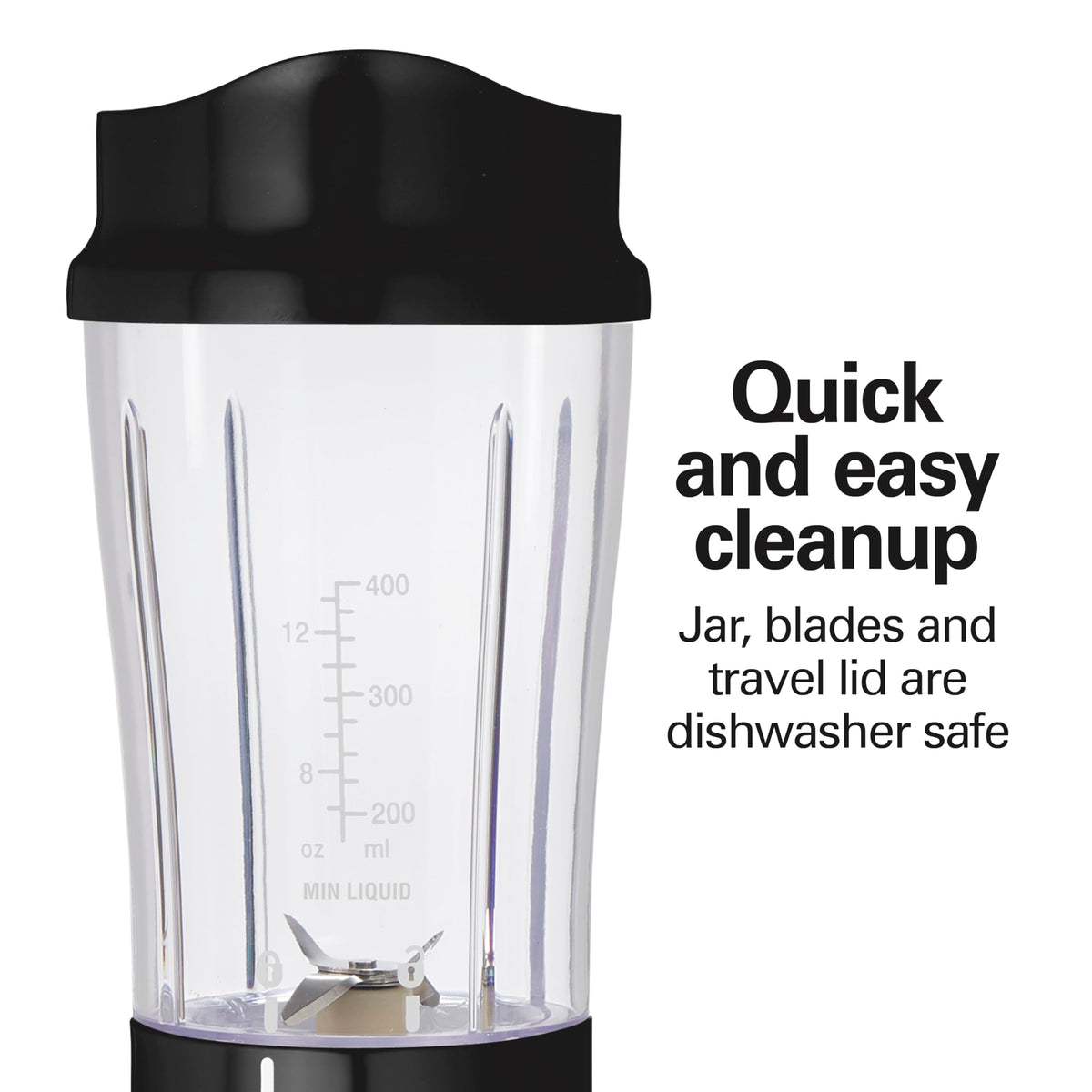 Hamilton Beach Portable Blender travel cup fits car cup holders.