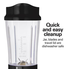 Hamilton Beach Portable Blender travel cup fits car cup holders.